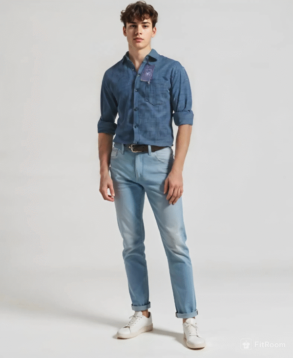 Shirt Men Regular Fit And Spread Collar Casual Shirt . - Image 2