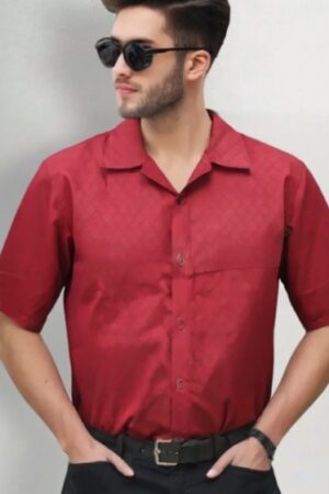 Down Shoulder Shirt Men Regular Fit Solid Cut Away Collar Casual Shirt Special price