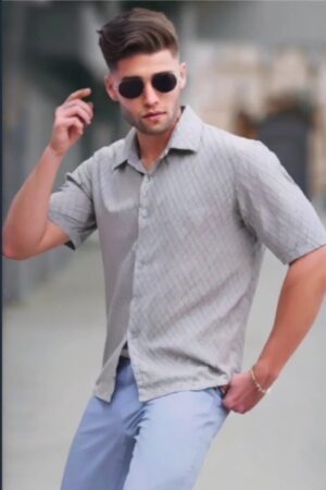 Down Shoulder Shirt Men Regular Fit Solid Cut Away Collar Casual Shirt Special price .