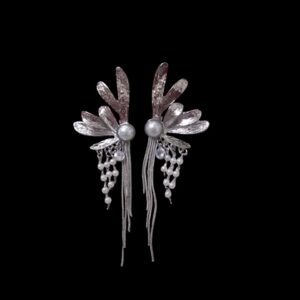 Fashion Long Tassel Earring Delicate Full Zircon Wrapped Shaped Earrings Alloy Stud Earring