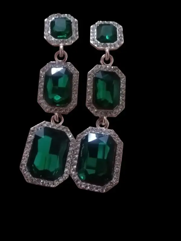Crystal Studded Dimond Plated Dangle Earrings Fashion Wear Stylish Jewellery Gift for Girls & Women