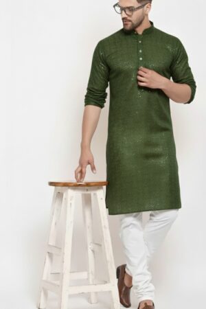 Men Printed Cotton Blend Straight Kurta  Special price