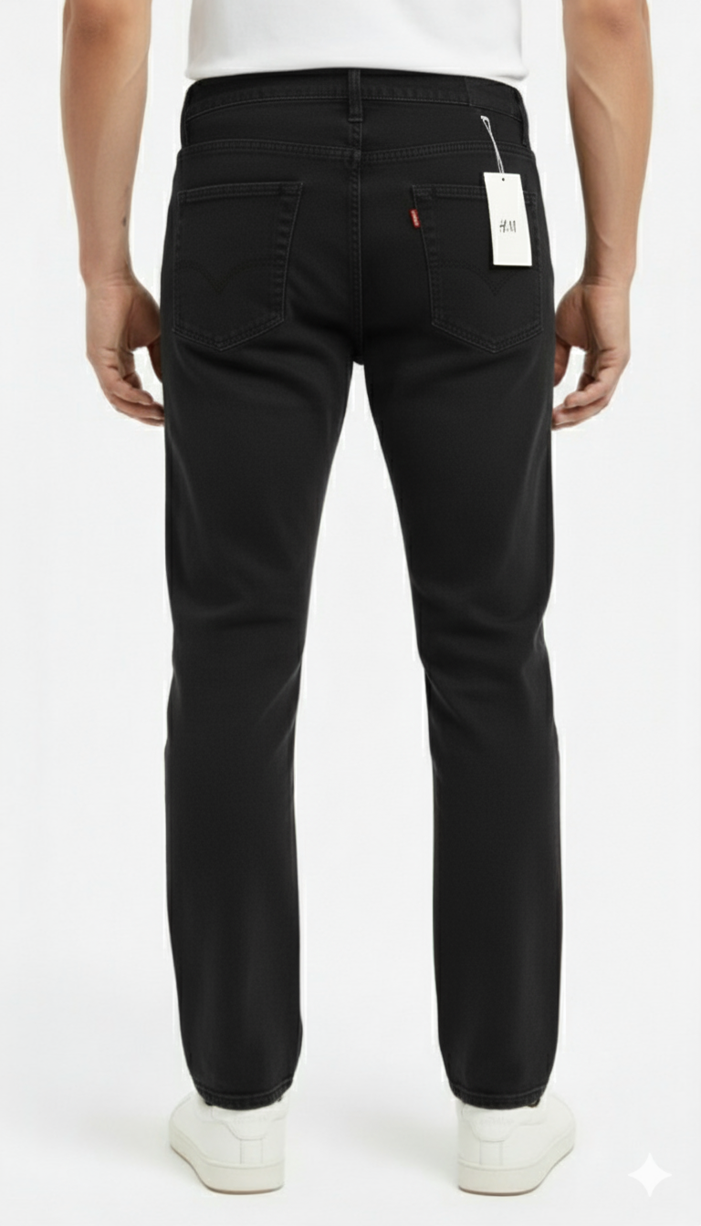 Men’s Black Baggy Fit Jeans - Image 2
