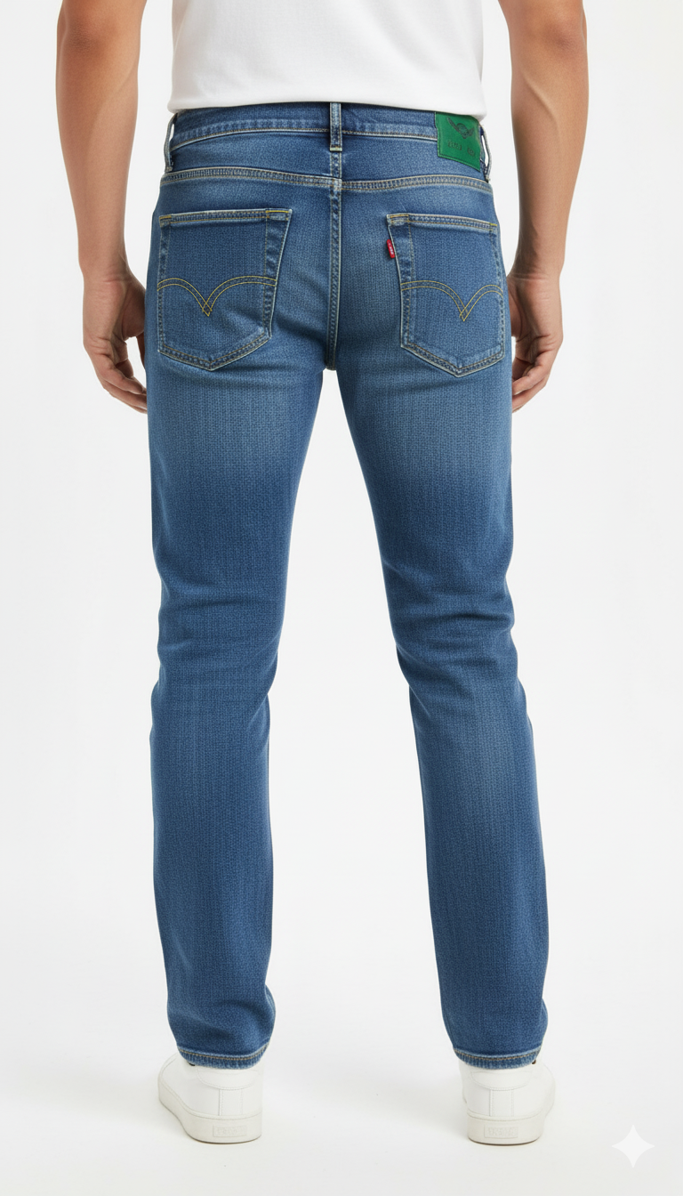 lim Fit Blue Jeans for Men – Classic Faded Denim - Image 2
