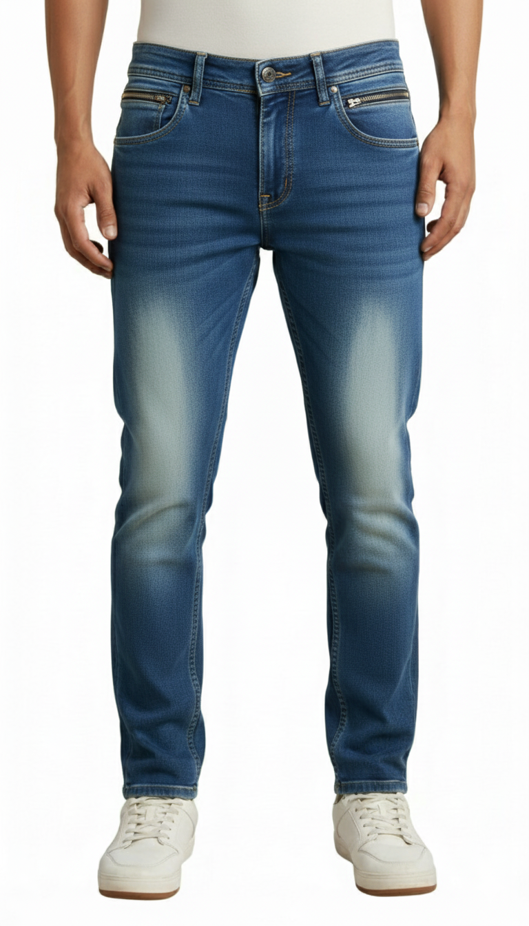 lim Fit Blue Jeans for Men – Classic Faded Denim