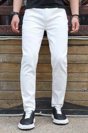 White Slim Fit Jeans for Men – Premium Casual Denim