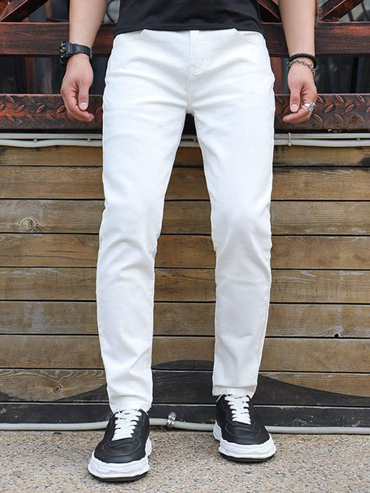 White Slim Fit Jeans for Men – Premium Casual Denim