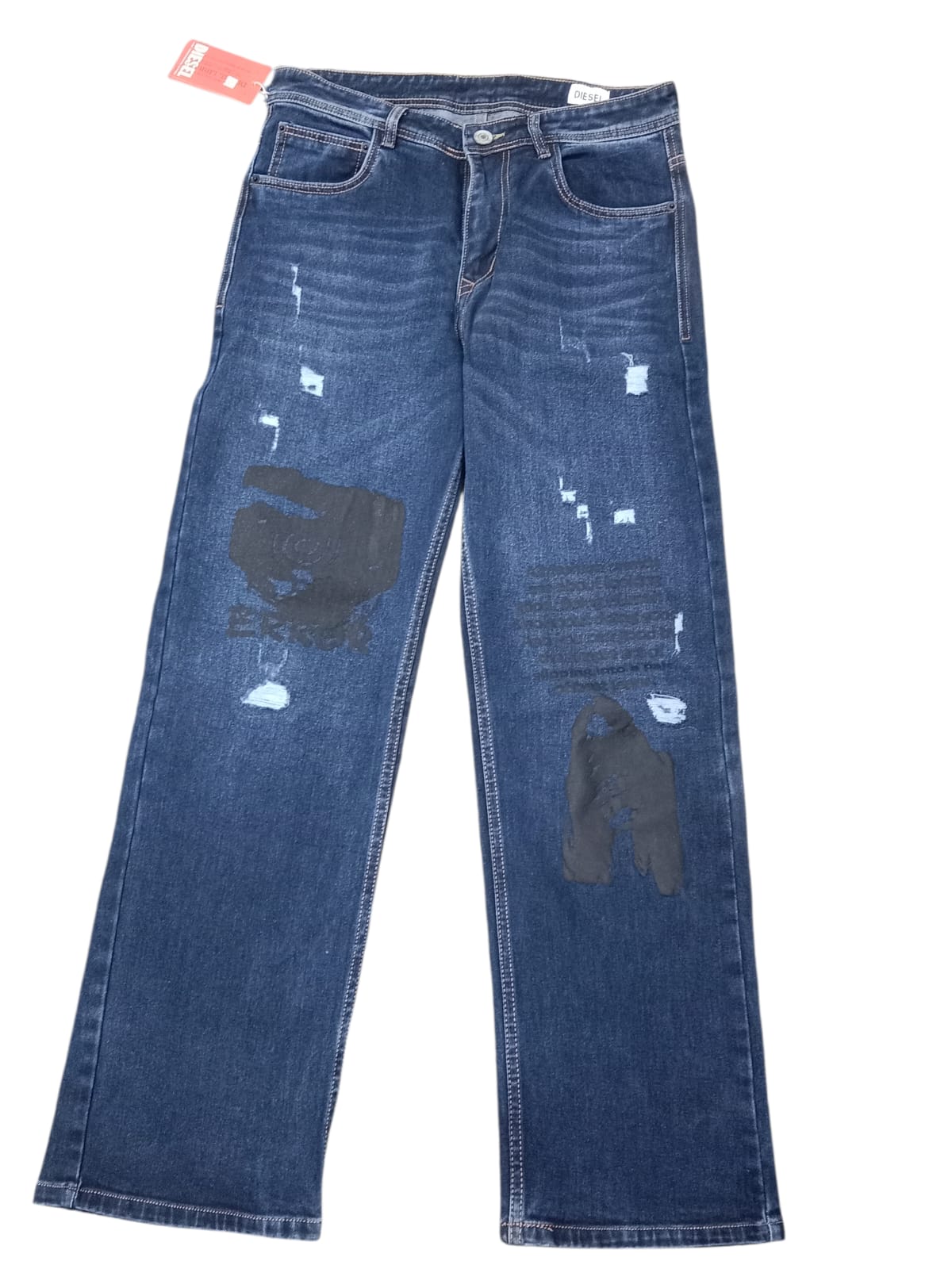 Diesel Men’s Blue Straight Fit Denim Jeans Buy Online