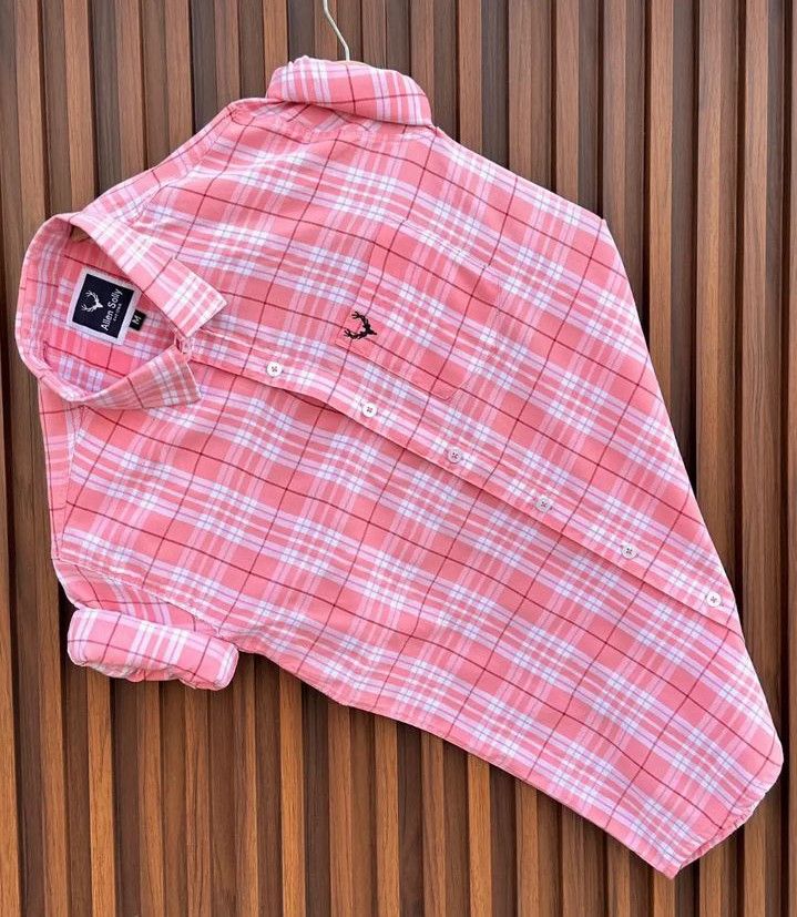 Men’s Pink Checked Cotton Shirt – Stylish Casual Wear | FashionStyleHub